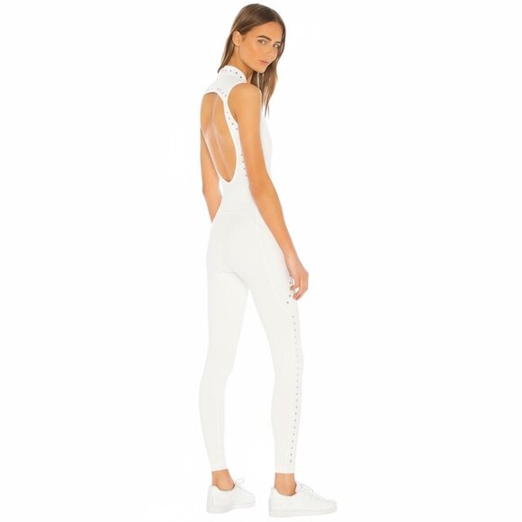 New Gigi C Sarah Zip Up Cutout Jumpsuit Catsuit White XL - Picture 1 of 7